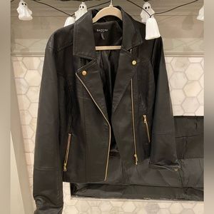 Baccini Asymmetric Faux Leather Jacket XL